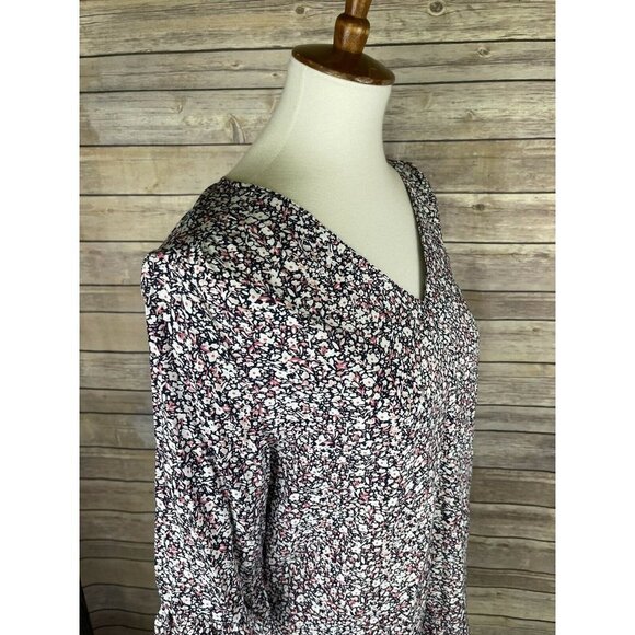 Rachel Roy Small Floral Blouse V Neck Ruffled Slv - Picture 8 of 10